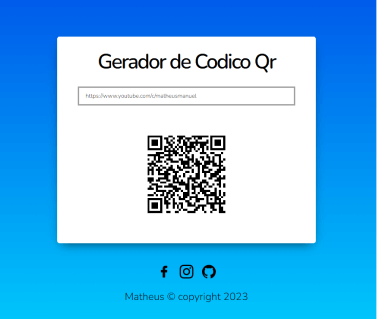 Projecto gerador de código qr